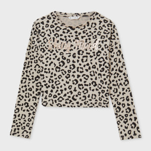 Maglia fantasia maculata con scritta