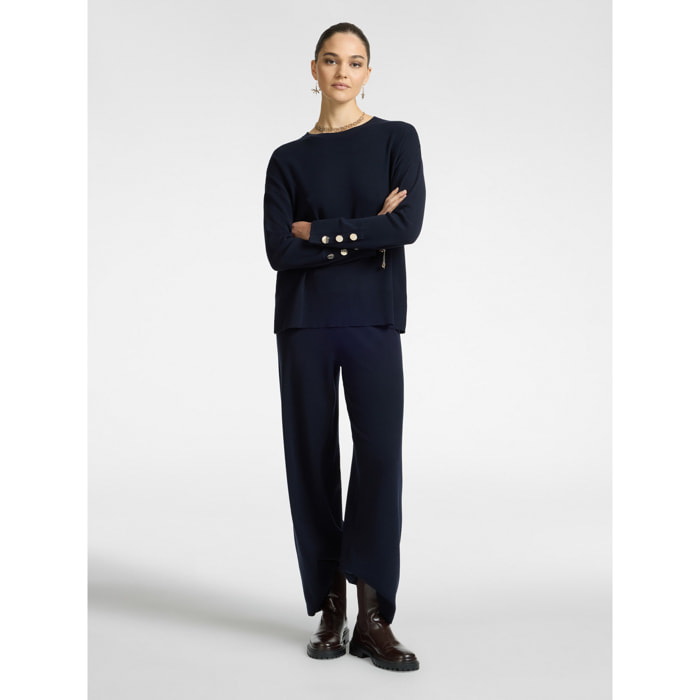 Elena Mirò - Pantaloni in tricot - Blu