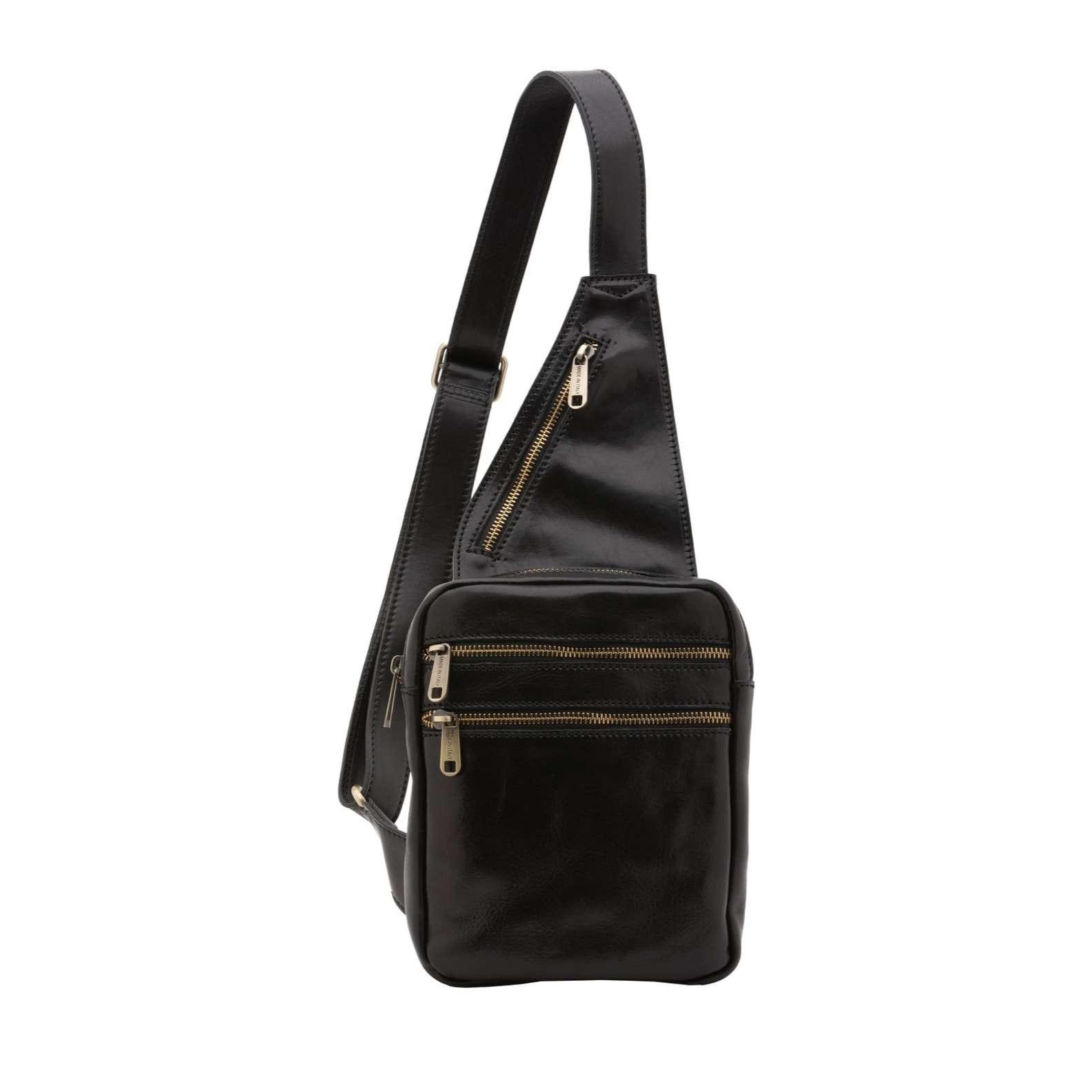 Borsa a tracolla uomo in vera pelle - Modello False - Made in Italy - 17.0 x 23.0 x 4.0 cm