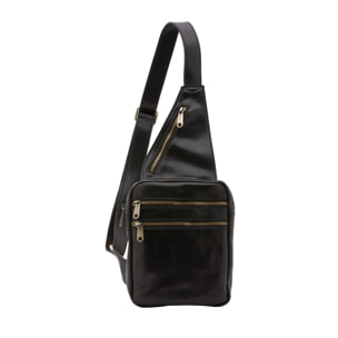 Borsa a tracolla uomo in vera pelle - Modello False - Made in Italy - 17.0 x 23.0 x 4.0 cm