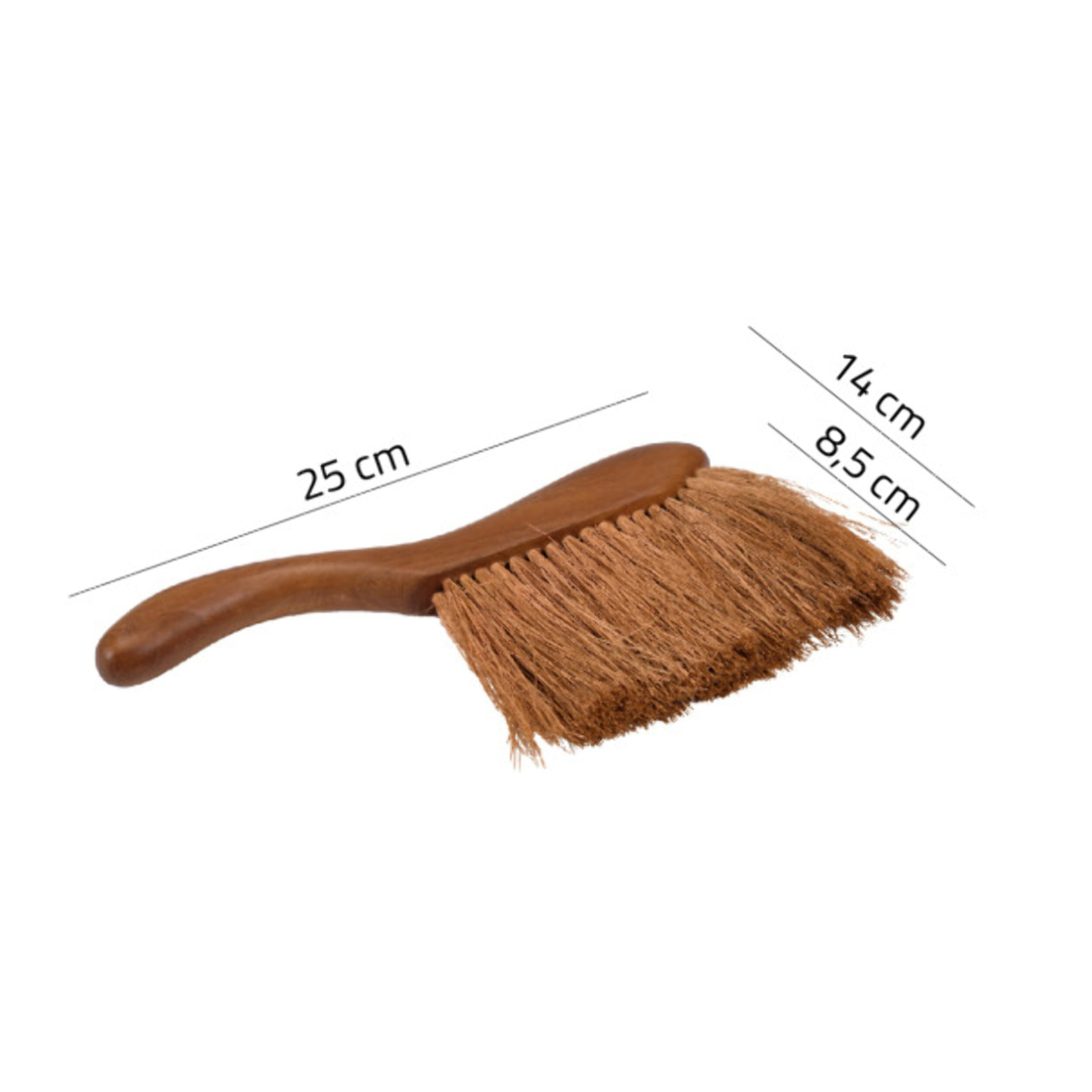 Brosse balayette avec poignée en fibres de coco et bois de teck - LARA