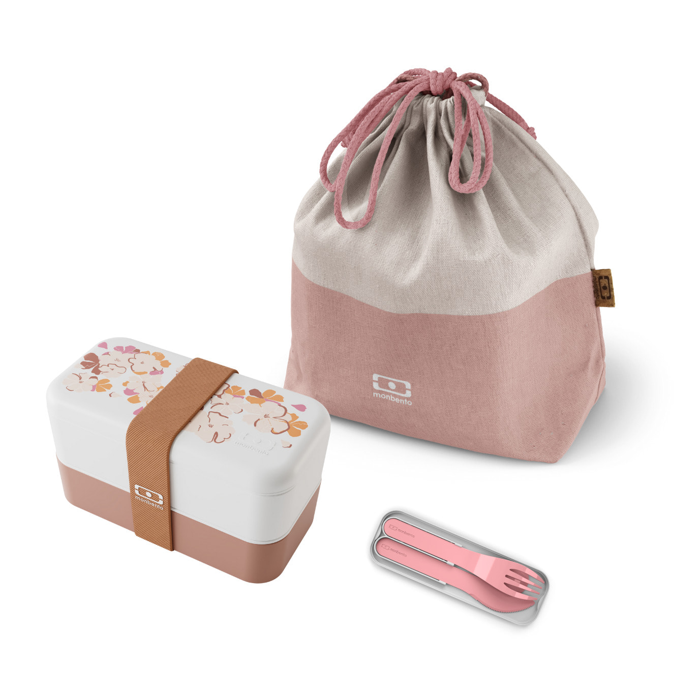 Set repas lunch box 2 étages 1L graphic Floral + accessoires