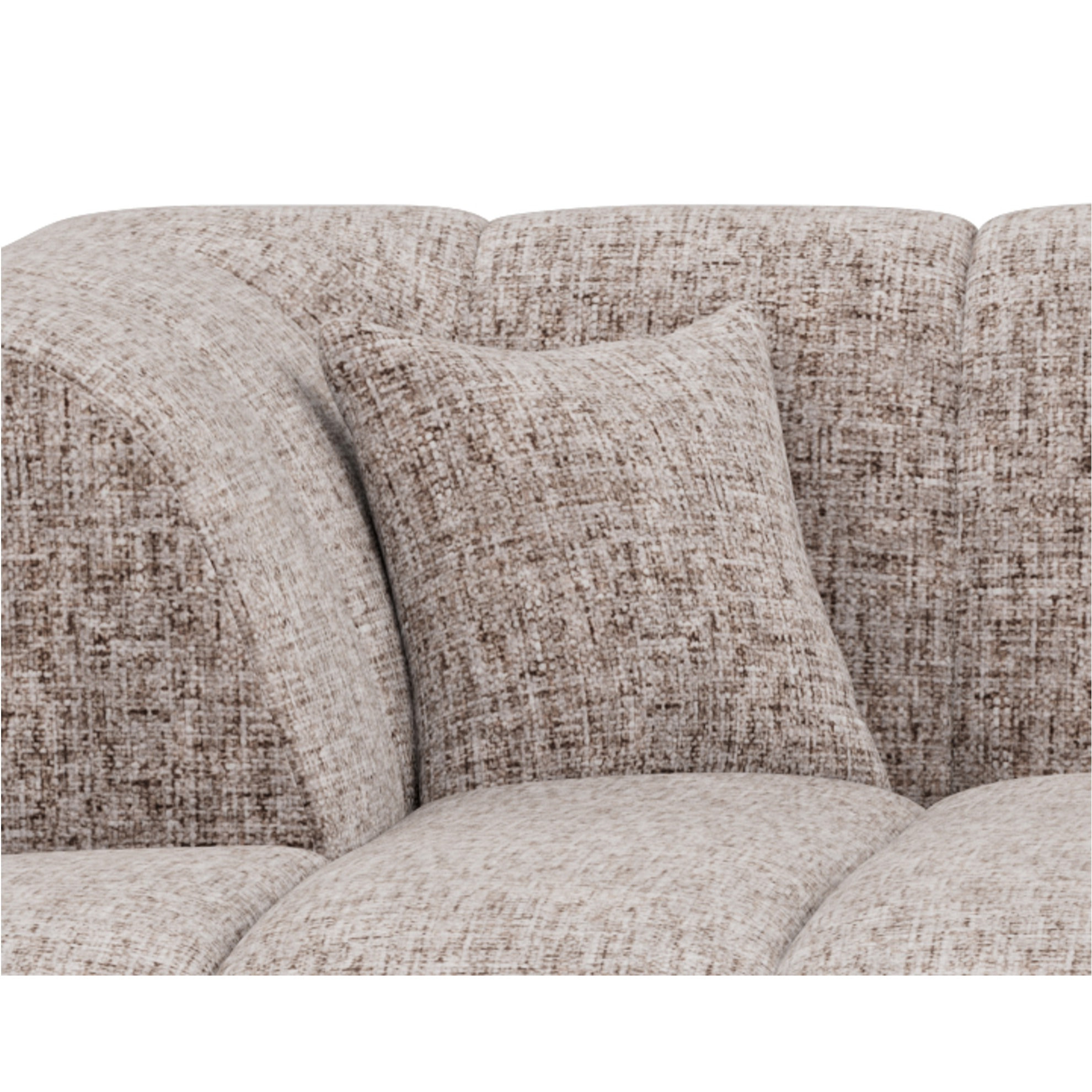 Curtis - canapé d'angle gauche 4 places sans accoudoir en tissu texturé - Taupe