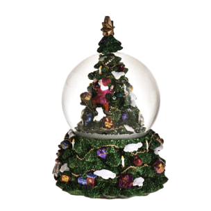 Sfera con Albero e Carillon - Pezzi 1 - Colore Verde - 12x17Hx12cm - Bianchi Dino