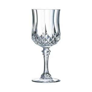 6 verres à pied 25cl Longchamp - Cristal d'Arques - Verre ultra transparent au design vintage