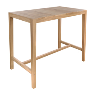 Table de bar d'extérieur 120 cm en bois de teck massif - Tunga