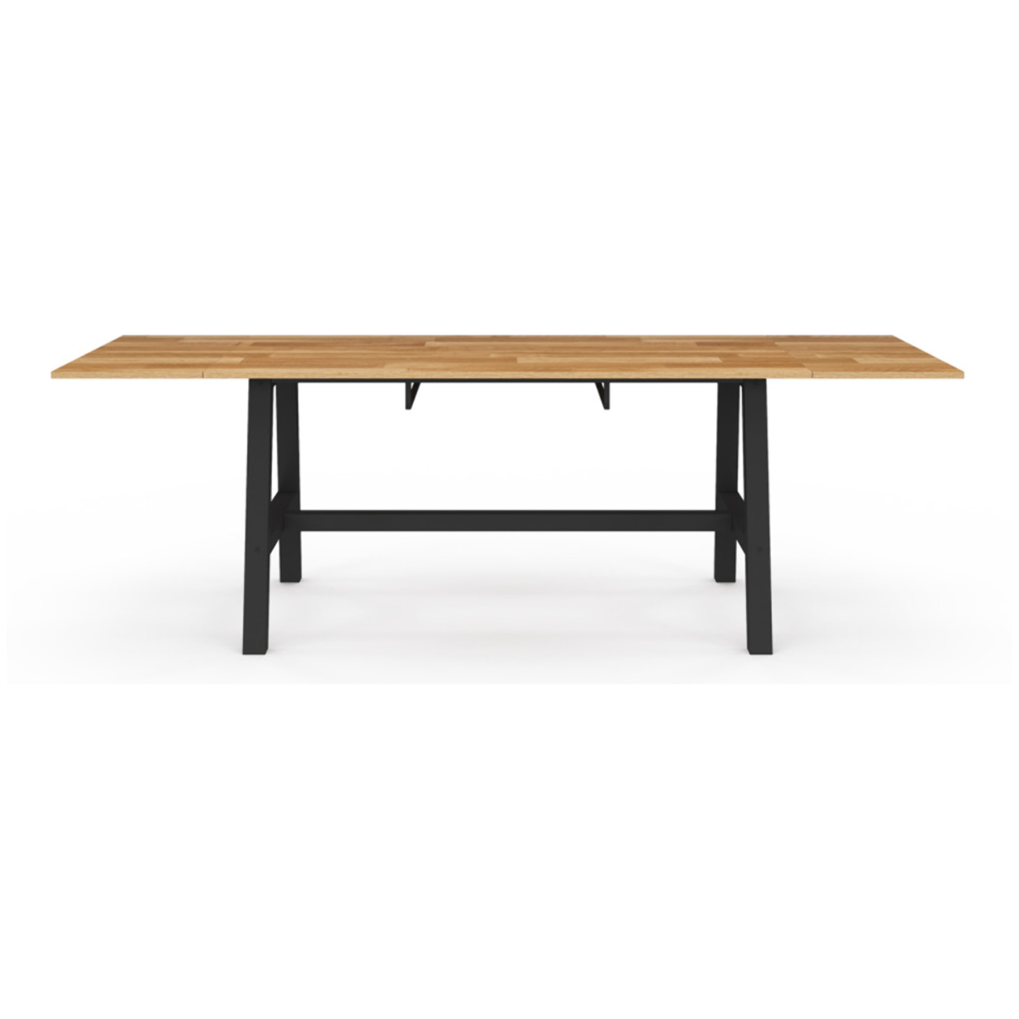 Table repas extensible Mathilde 160-240cm plateau bois et pieds noirs