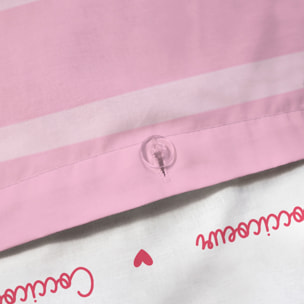 Parure de lit imprimée 100% coton, COCCI COEUR