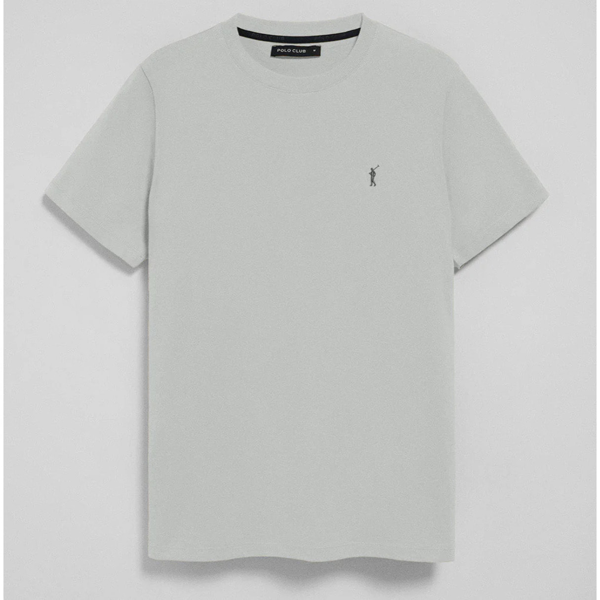 Camiseta gris claro con cuello redondo y bordado Rigby Go