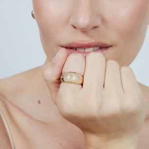 Anillo Yagar acabado oro rosa 18k