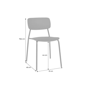 Chaise de jardin empilable acier et plastique (lot de 4) LIVA