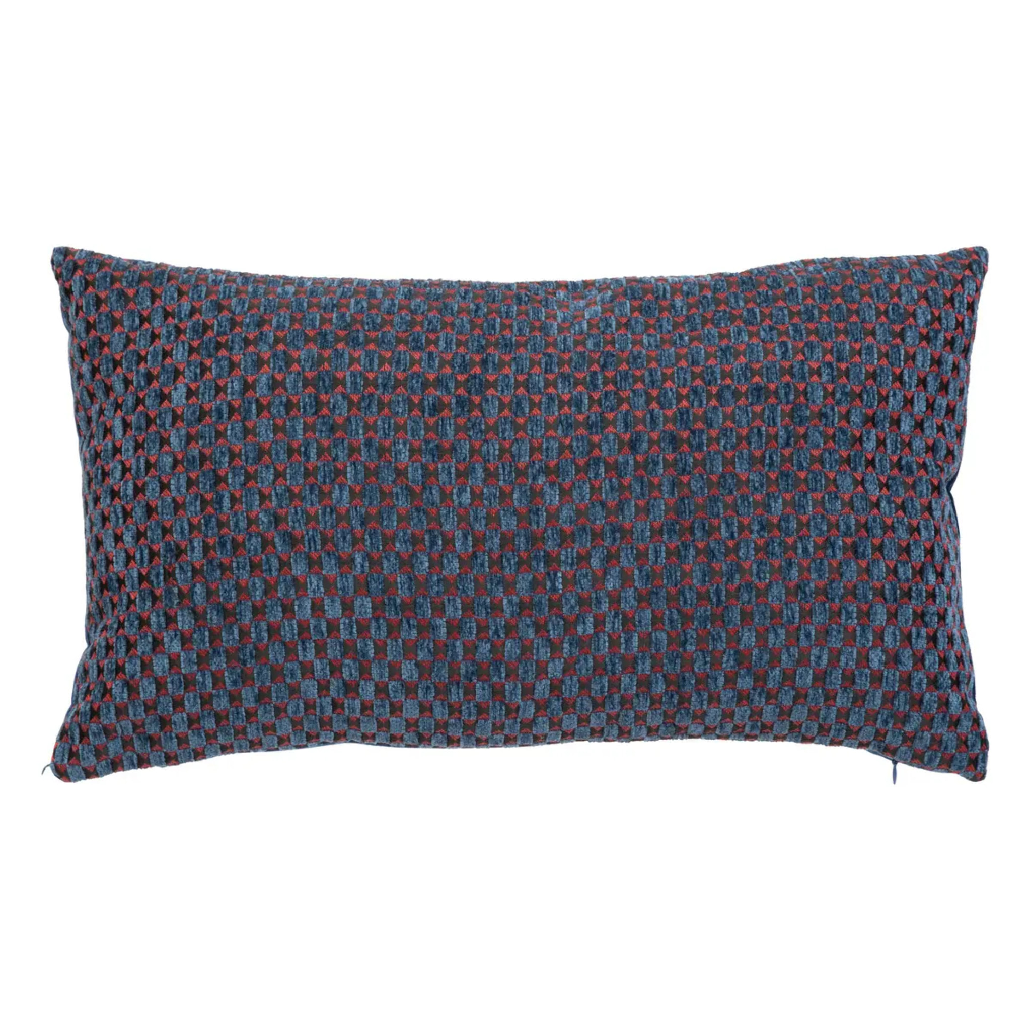 Coussin jacquard Zaika bleu égéen 30x50cm