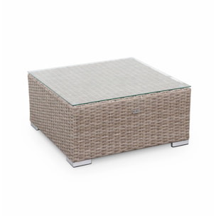 Salon de jardin résine tressée arrondie 5 places VITTORIA