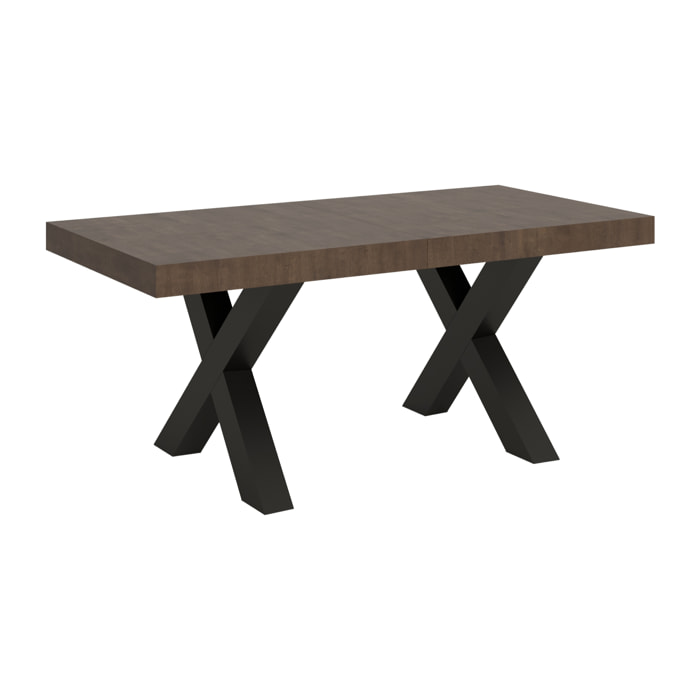 Table extensible 90x180/440 cm Traffic Noyer cadre Anthracite