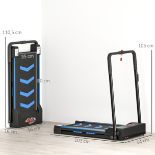 Tapis de course pliable - tapis de marche 6 Km/h max. 370 W - collaboration Aosom.fr x FFHandball - orange noir
