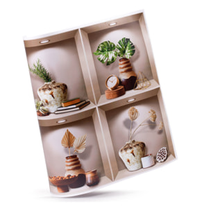 Stickers muraux 3D | Sticker Mural Autocollant effet 3D vases et déco design - Stickers adhésifs 3D Chambre Salon Trompe l'oeil