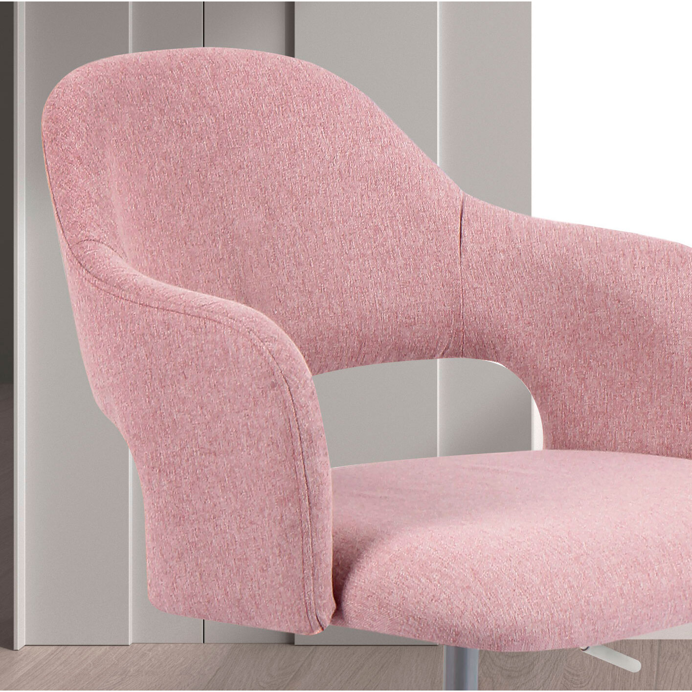 Silla de estudio Mia tela rosa 81x58x58 cm