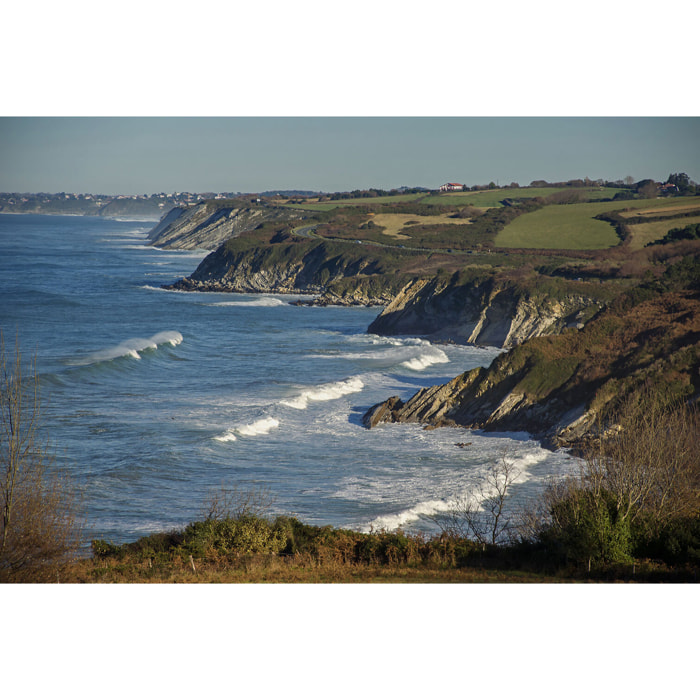 Tableau paysage ocean corniche d'hendaye  Toile imprimée
