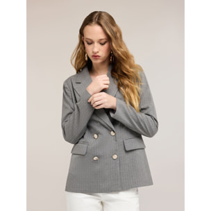 Motivi - Giacca doppiopetto gessata - Grigio