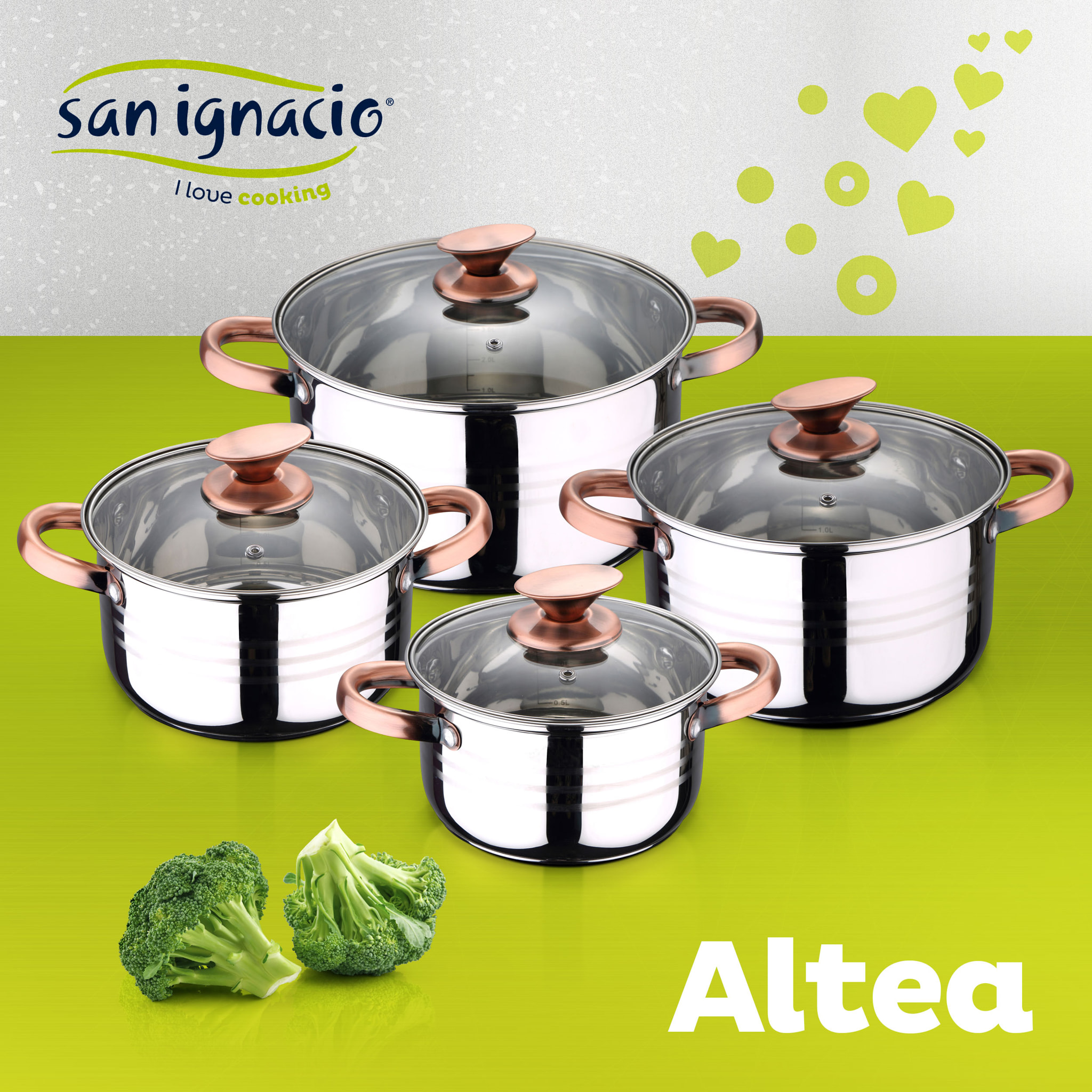 Batería de cocina 8 piezas con juego de 3 sartenes San Ignacio