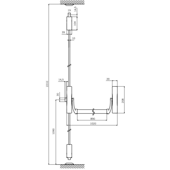 Antipanique 3 points en applique TESA - Argent - 950K9F8PP