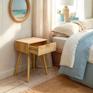 Mesita de noche Sanda Rattan Pino - Rattan