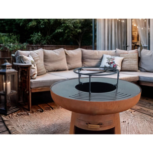 Barbacoa redonda con plancha de acero redonda y grill EFP55RCO PURLINE  W