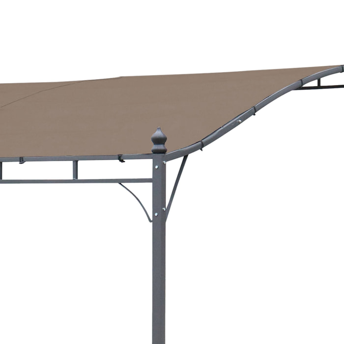 Toile de toit taupe pour tonnelle 3x2.5m Brestum - toile de rechange pergola. toile de remplacement