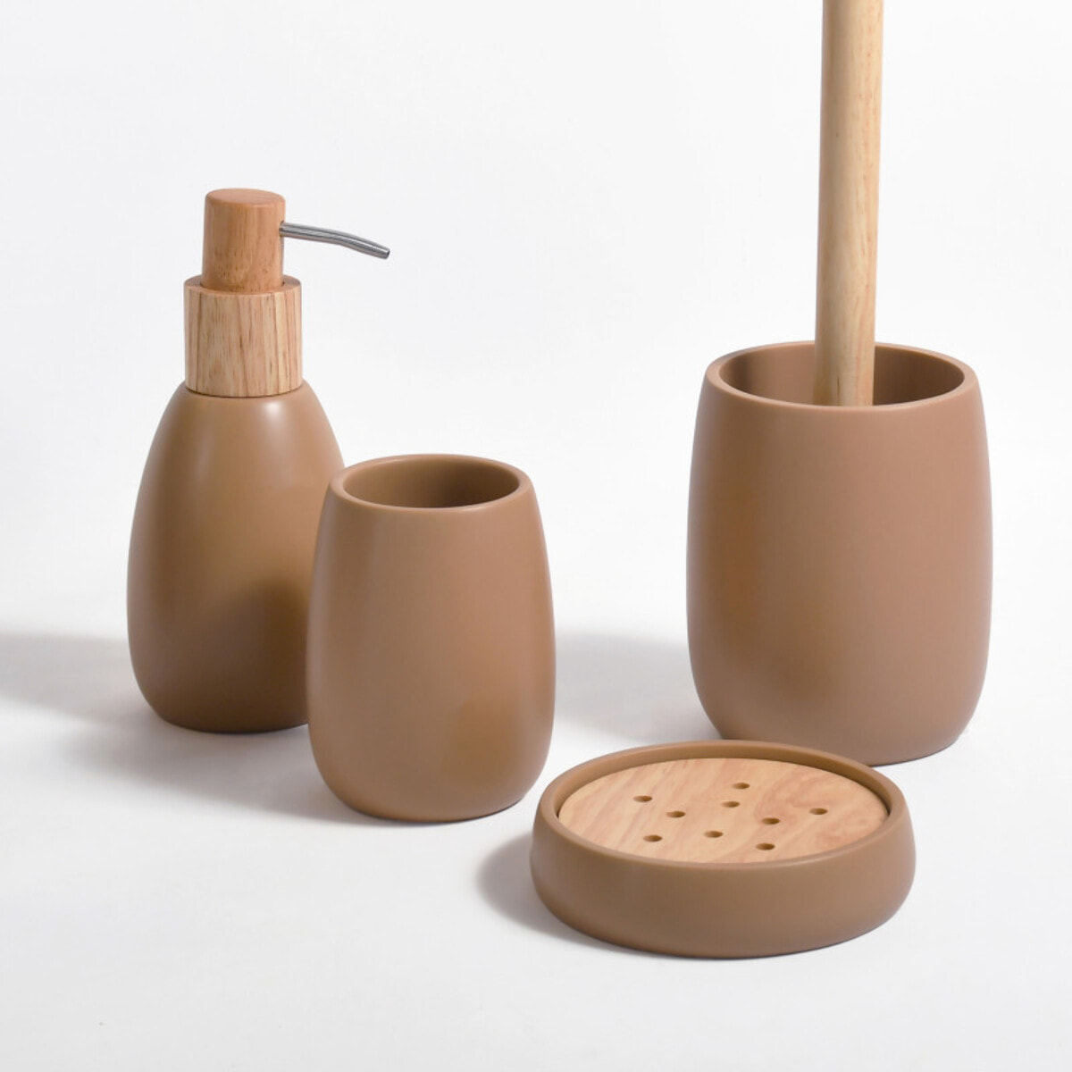 Porte savon Polyrésine & Bois SVEN cappuccino Spirella