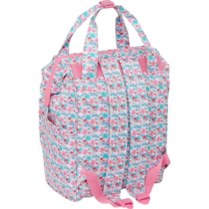 Mochila con asas reci para portatil 13" moos "flores"