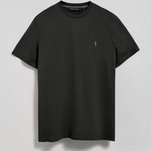 Camiseta negra básica de cuello redondo y bordado Rigby Best