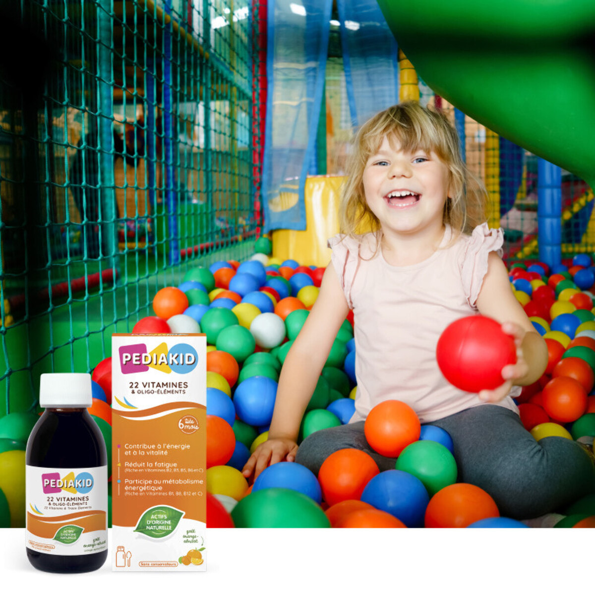 PEDIAKID - 22 Vitamines et Oligo-Éléments - Complément Alimentaire Naturel - Formule Exclusive au Sirop d'Agave - Optimise les Apports en Vitamines et Minéraux - Lot de 3 flacons 125ml