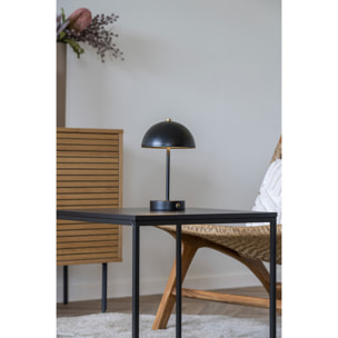 Lampada da tavolo Holt ricaricabile in metallo nero e ottone