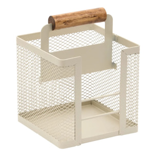 Pot à ustensiles 4 compartiments Telma 12,3x23,3cm beige