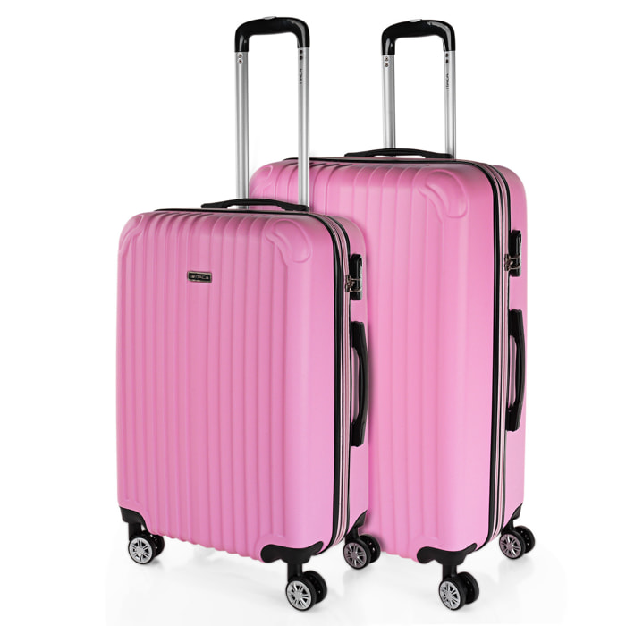 Juego De Maletas Rígidas Abs Itaca Sevron Rosa