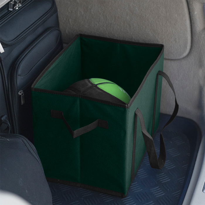 Organizer pieghevole Nardelly per bagagliaio in non-woven resistente, con maniglie, tasca frontale e base rigida.