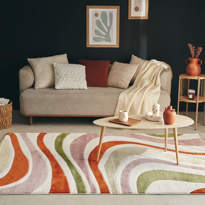 Tapis salon et chambre tissé motif abstrait PUJO