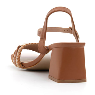 Sandalo crochet multicolore - MARRONE