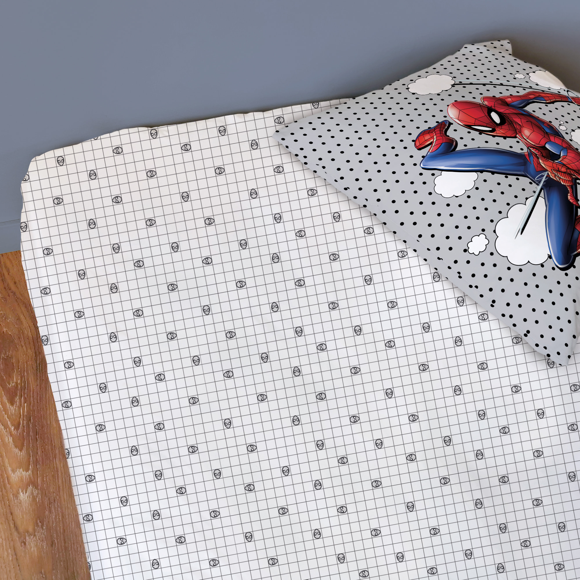 Drap-housse imprimé 100% coton, SPIDERMAN HOME HERO