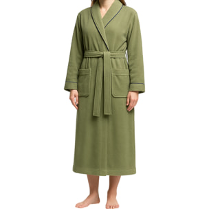 Scalpers albornoz liso con ribete y detalle bordado khaki talla l-xl