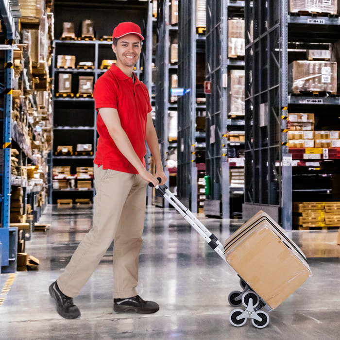 Carretilla Plegable para Escalera con Ruedas Carga 70kg Carretilla de Mano Portátil para Entrega Almacenes Mercado Viajar Mudarse