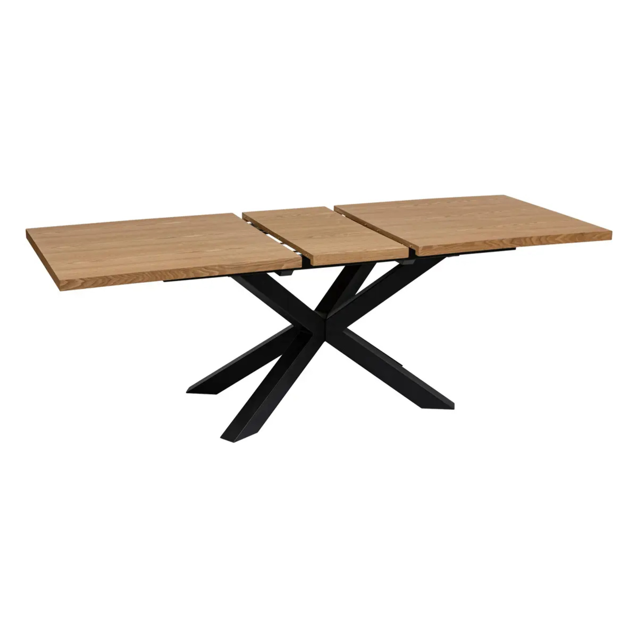 Table à manger extensible "Olaf" métal et bois L180-220cm