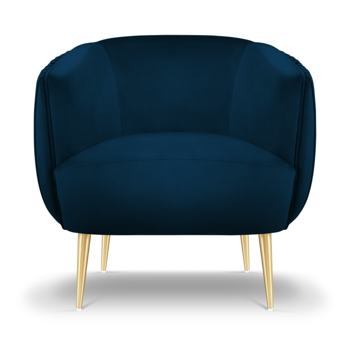 Fauteuil "Cyrille" en velours bleu marine