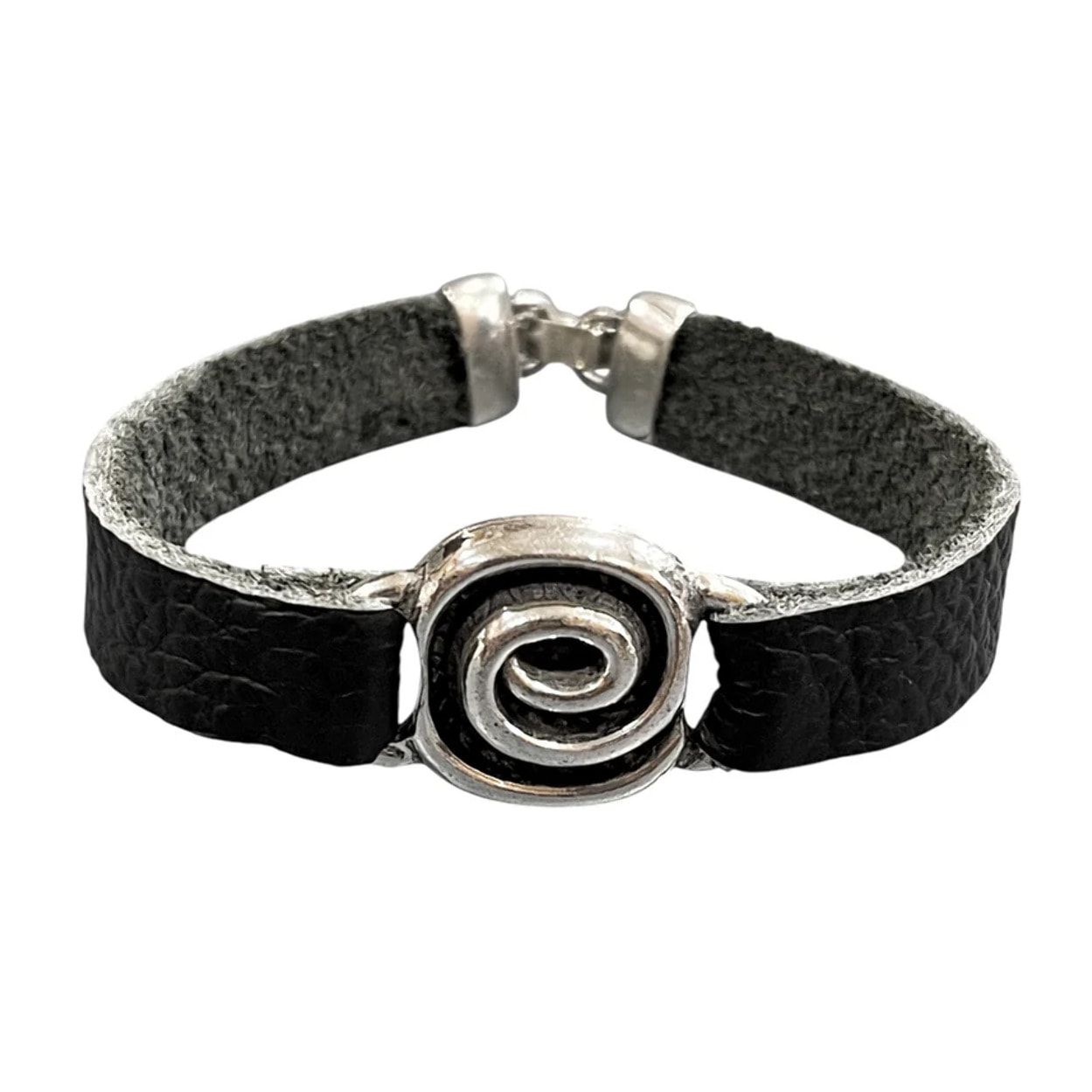 Pulsera Espiral Negra en plata 10mc