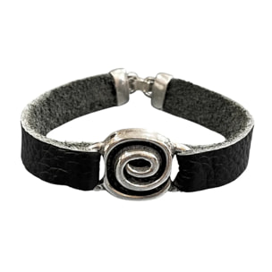 Pulsera Espiral Negra en plata 10mc