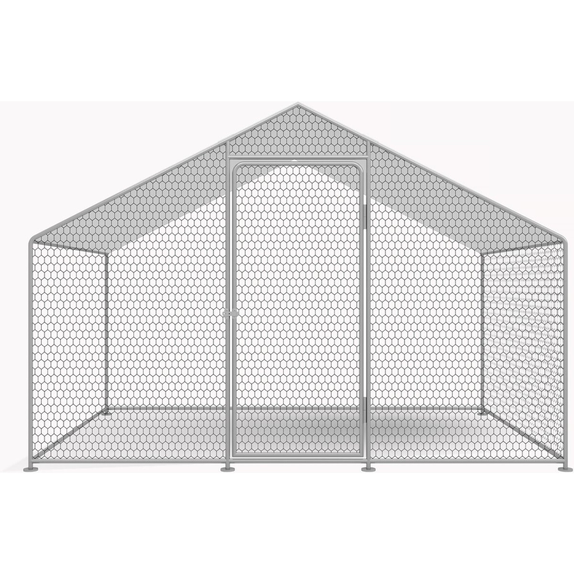 Enclos à poules 6 m² parc grillagé 2 x 3 x 2 M acier galvanisé