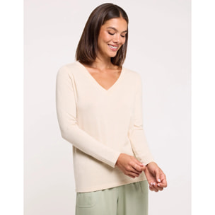 Camiseta Manga Larga Beige Claro - Imarama