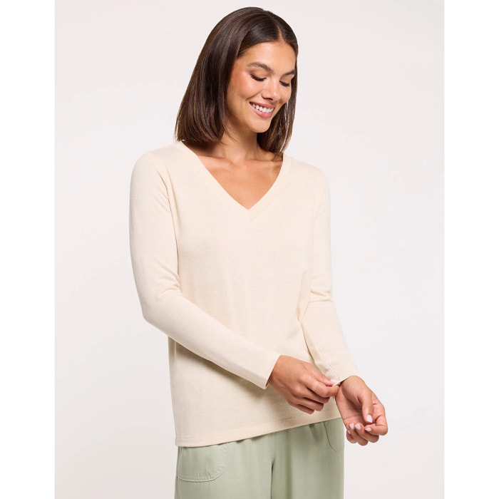 Camiseta Manga Larga Beige Claro - Imarama