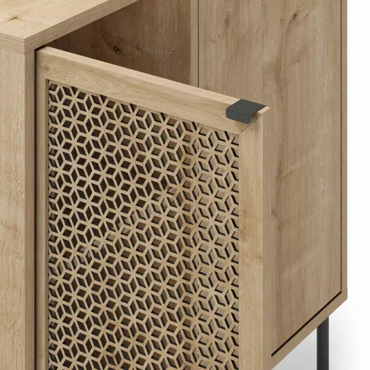 Cómoda Koivu 2 puertas Roble Negro