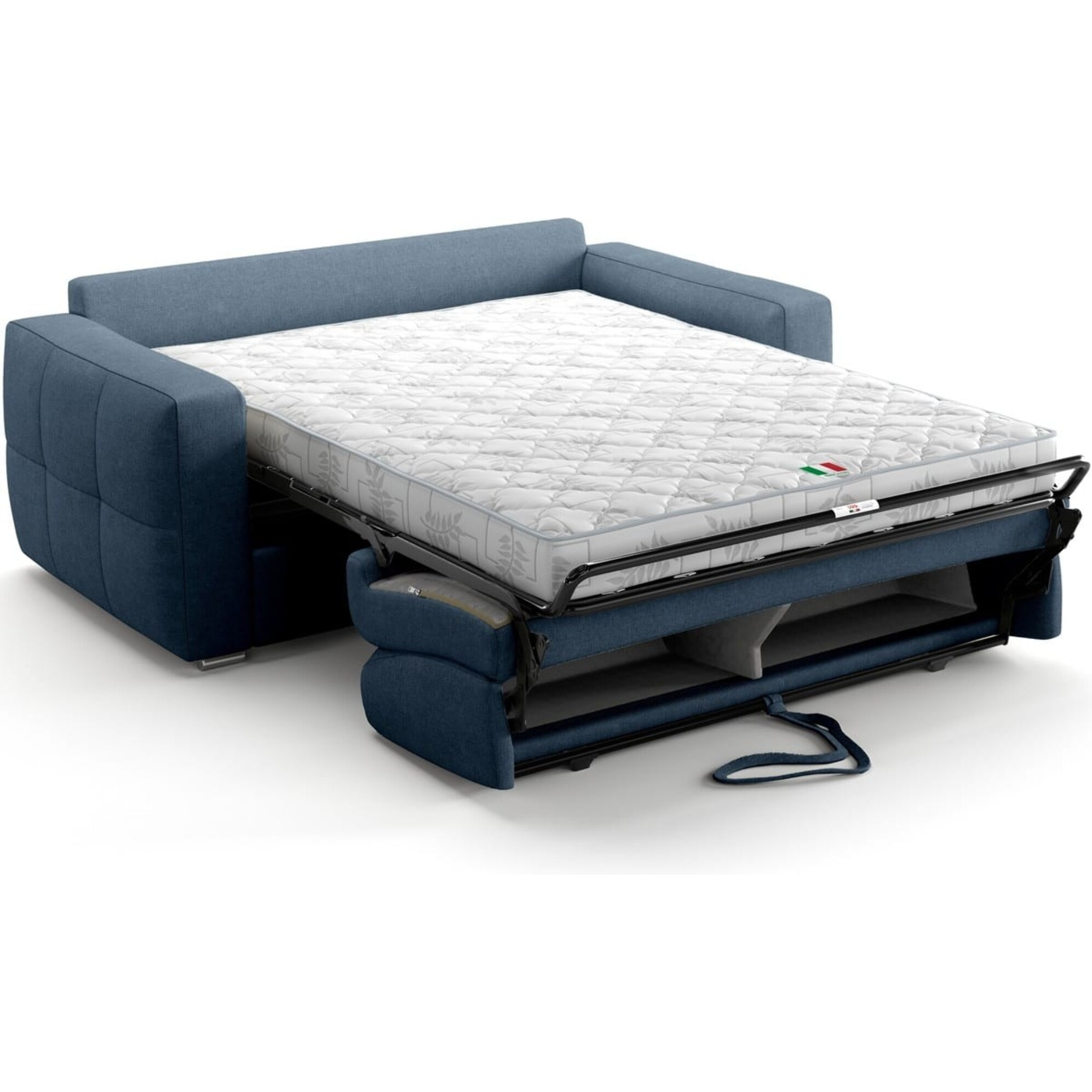 Canapé capitonné convertible 3 places en tissu chenille - ouverture express - CASSIAN
